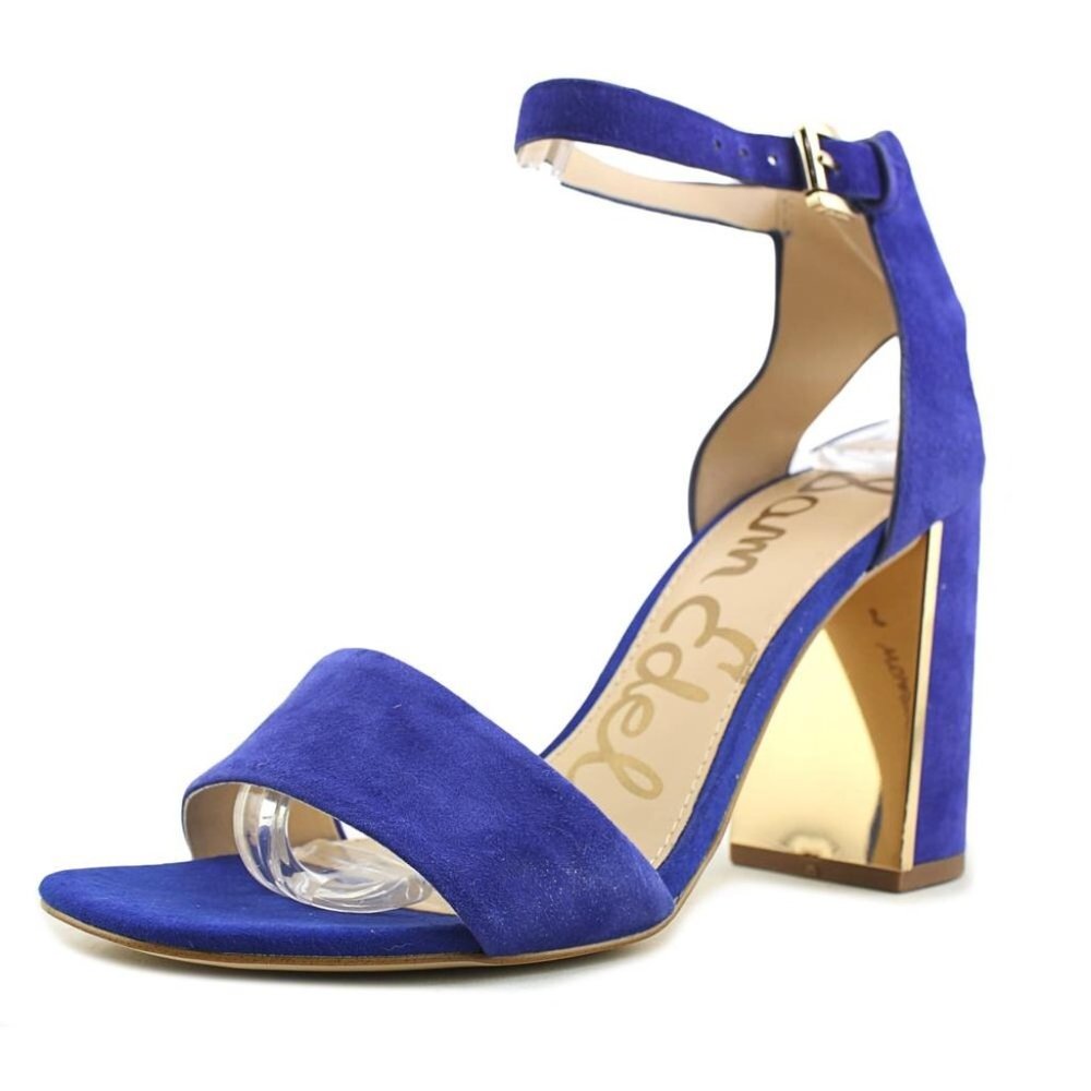 Sam Edelman Synthia Blue and Gold Block Heel
